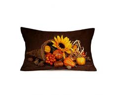Herbstkürbisernte dekorative Kissenbezüge Herbstdekoration Bauernhaus Gemüse Ahornblätter Baum Landschaft Lendenwirbeln Baumwolle Leinen Überwurf Kissenbezug Couch Sofa Dekor rechteckig 30,5 x 50,8 cm 12 X 20 Inches g