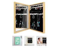 JEXICASE Spiegelschrank mit Holzmaserung für Schmuck, Wanddekoration, unsichtbare Aufbewahrungsbox, platzsparend, kreatives Geschenk, personalisierbar Mistake