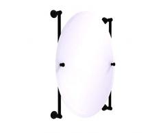 Allied Brass Carolina Collection Oval Frameless Rail Mounted Mirror Wandspiegel, Matte Black