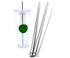 2 Venti Stainless Steel CocoStraw Replacement Straws 2qty For Hot & Cold Travel Mug To-Go Drink Cups by CocoStraw