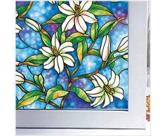 Bloss Statische klammert sich an Orchidee Sichtschutz Fensterfolie Sichtschutzfolie für Home Schlafzimmer Barthroom, 45 x 199,9 cm