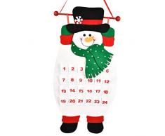 OULII Countdown bis Weihnachten Santa Adventskalender Hängeornamente für Home Office Party Dekoration Schneemann