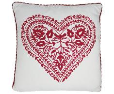 Pignut Vintage Samt Herz Kissen, Baumwolle, 45 x 45 x 13 cm