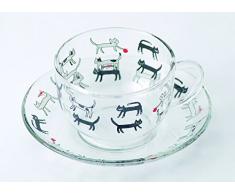 Keystone Hitzeresistente Glastasse mit Untertasse aus Japan