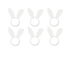 DII Serviettenringe für Familienessen, Hochzeiten, Partys im Freien oder den Alltag Ostern Set of 6 Osterhasenohren