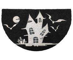 J&M Home Fashions Fußmatte aus Kokosfaser, rutschfest, für drinnen und draußen, für den Innen- und Außenbereich Halloween 18x30 Haunting House
