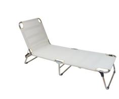 fiam 035TX BIBE Gartenliege aus Aluminium, 58,5 x 191 x 35 cm, Weiß/Beige