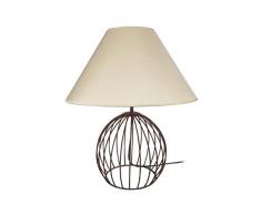 Tosel 62699 Nachttischlampe, Kugel, Stahl, 100 W, E27 Braun/Taupe