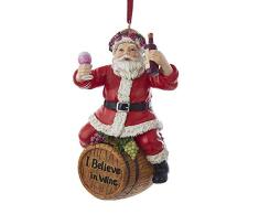 Kurt Adler Santa Weinfass Ornament, Rot