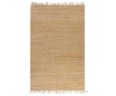 vidaXL 133218 Teppich Handgewebt Jute 160x230cm Natur Läufer Webteppich Wohnzimmer, Größe: 160 x 230 cm (B x L)