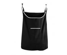 Platzsparend Aufhängen Wäschesammler Tasche Jet Schwarz mit Gratis Tür Haken – Die Feinen Living CO USA