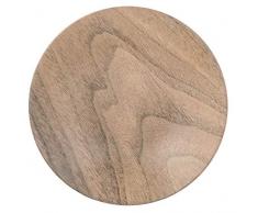 H&H Loft Teller, 12 Stück Holz 26 x 26 x 2.5 cm braun/beige