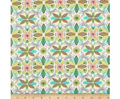 Lewis & Irene Panthera Tiger White Fabric Stoff, Textil, weiß, by The Yard