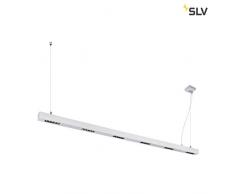 SLV Q-LINE PD, LED Indoor Pendelleuchte, 2m, BAP, silber, 3000K Leuchte Aluminium 85 W, grau