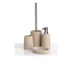 TATAY 6360100 - Zahnbürsten Tumbler aus Hochwertigem Polyresin, Saigon Kollektion, Sandfarbe