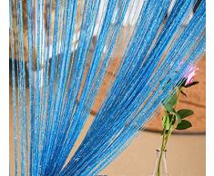 Eve Split Dekorative Fadenvorhang Wand Panel Fransen Fenster Raumteiler Rollo Trennwand Kristall Quaste Bildschirm Home 100 cm200 cm Sky blue18