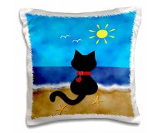 3dRose PC 182634 _ 1 Cute Merry Christmas Mr. und Mrs. Santa Pinguine Kissen Fall, 40,6 x 40,6 cm