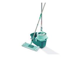 Leifheit Set Clean Twist XL, schonender Bodenwischer für sensible Böden, Wischer mit Schleudertechnologie, Schrubber für Rundum-Reinigung, Bodenwischer 42 cm mit supersoft Wischbezug, Click-System