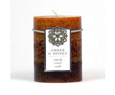 DecoGlow Sunshine Megastore Stumpenkerze, Bernstein und Honig, 3 x 4 cm