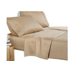 Jenylinen s Best, Die Alle Größe Schlafsofa Bettlaken Set (91,4 x 182,9 x 15,2 cm) 100% ägyptische Baumwolle {Alle Massiv} Fadenzahl 500. Traditionell Twin Beige Solid