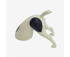 Better & Best Dekofigur Hund Digger (Medium) Schneemann, Weiß, mit Flecken, Maße 32 x 18 x 24 cm, Material: Metall, Gelb, Einheitsgröße