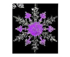 Sunkey 5 x Acryl Schneeflocke Weihnachtsbaum Aufhängen Ornaments, Festival Party Drops Ornaments Weihnachts Hängende Dekoration Dekorationen Fenster 11 cm (Lila)