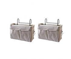 Frjjthchy Aufbewahrungstasche für Nachttisch, 2 Stück grau