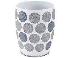 Avanti Linens 13870F WHT Papierkorb, Gepunktete Kreise, weiß