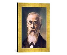 Gerahmtes Bild von AKG Anonymous Wilhelm Wundt/Gemälde nach Fotografie, Kunstdruck im hochwertigen handgefertigten Bilder-Rahmen, 30x40 cm, Gold Raya