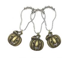 ZILucky Set von 12 Halloween lächelnde Kürbis-Duschvorhang-Haken Ring Edelstahl rostfrei Badezimmer Kinderzimmer Fashion Home Decor Bronze