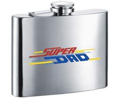 VisolSuper Dad Edelstahl Flachmann, 6-ounce, Satin Finish, Chrom