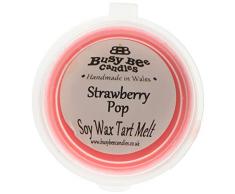 Busy Bee Kerzen Strawberry Pop Wachs-Tart Schmelzen, rot, Set von 6