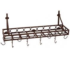 Old Dutch Bücherregal Topf Rack, Stahl, Bronze, 92,1 x 22,9 x 30,5 cm