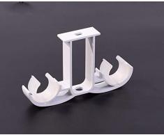 Guard Doppel Gardinenstange Klammern/Verstellbare Wandhalterung, Heavy Duty Doppel Gardinen Rod Klammern für 2,8 cm Stab, Matt Black Finish, Set von 3