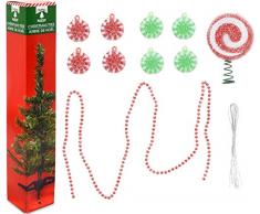 Generic Miniatur-Weihnachtsbaum, Set mit 27,9-45,7 cm Baum, Süßigkeitenbaumspitze, Süßigkeiten-Ornamenten, Plus Girlande