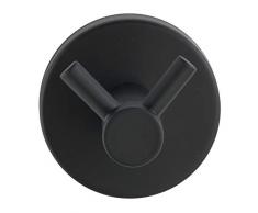 Wenko Wandhaken Duo Bosio Black matt Handtuch, Kleider-Haken, Edelstahl rostfrei, 5.5 x 5.5 x 5.5 cm