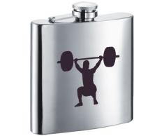 VisolGewicht Lifting Edelstahl Flachmann, 6-ounce, Satin Finish, Chrom