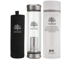 uendure Tee-Ei – Tee Becher Tee Tasse mit lose Teeblätter Sieb – Travel Teekanne – Glas Wasser Flasche – 14 Unzen