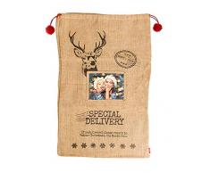 Adventa Weihnachtsstrumpf, Weihnachtsmann, personalisierbar, 152 x 203 mm, Braun