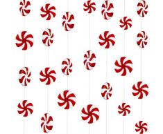 Shappy 50 Stück Weihnachtsgirlande Candy Swirl Girlande Ornament rot und weiß Süßigkeiten Kunststoff Baum Süßigkeiten Dekoration Kristall Draht für Weihnachten Home Party Weihnachten Dekoration