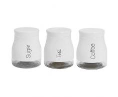 Gr8 Home Set 3 Behälter Tee Kaffee Zucker für Caddy Set - Mehrfarbig, 11 x 11 x 14 cm