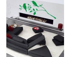 INDIGOS 4052166072656 Wandtattoo w436 Vögel Pflanze Wandaufkleber, 96 x 68 cm, grün