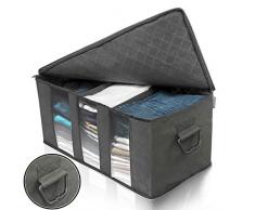 Addie Rose Aufbewahrungsbeutel für Kleidung, groß, faltbar, 3 getrennte Fächer, klare Fenster, Premium-Qualität, perfekt zum Organisieren von Kleiderschrank, Schlafzimmer, Kleidung, saisonale Artikel