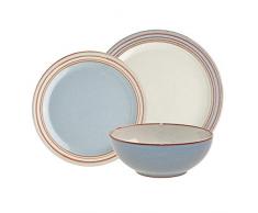 Denby TER-12PC Heritage-Terrace Geschirr-Set, 12 PPS (Geschirr, Salatteller, Müslischale) Einheitsgröße, Blau