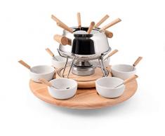 H&H 731266 Fondueset 23-teilig, Edelstahl, Anthrazit