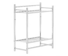 Premier Housewares Handtuchregal, 2-stöckig, verchromtes Metall, Silber, 21x50x52