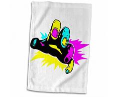3D Rose Funky CMYK Grabbing Vector Design Cartoon Handtuch Sport Handtuch 15x22