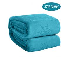 Eternal Moment Fleecedecke, superweiche Flanelldecke, Bettdecke, warme Plüschdecke für Bett, Couch, Reisen King blaugrün