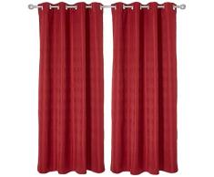 Deconovo Ösenvorhang Vorhang Verdunkelung Gardinen Blickdicht Verdunklungsvorhänge Schlafzimmer, Polyester, Rot, 175x140