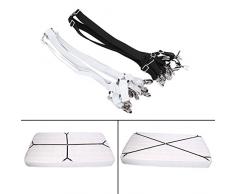 Verstellbare elastische Kreuz und Quer Bett Matratze Tabelle Gurte Greifer Verschluss in Design für alle Lack Laken Bettlaken Spannbettlaken Bettlaken, Nylon, weiß, 108 cm